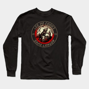 Lee Ho Fooks - Soho London - 1978 - Warren Zevon - Werewolves of London - Block Print Long Sleeve T-Shirt